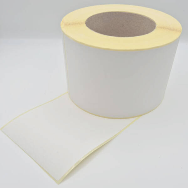 Étiquette vierge 100x150 mm, papier blanc mat  de mandrin 76mm. 1000 étiquettes par rouleau, compatibles avec les imprimantes thermiques. – Image 2